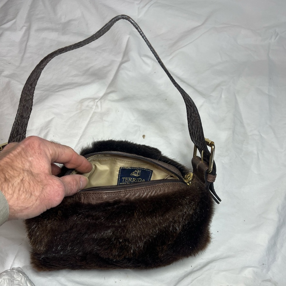 Terrida handbag made of real fur and leather handmade in Italy